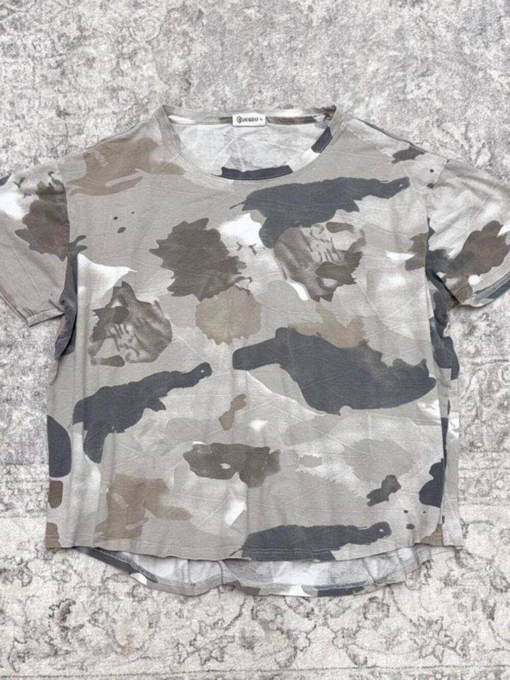 y2k light all over camo shirt by kuegou